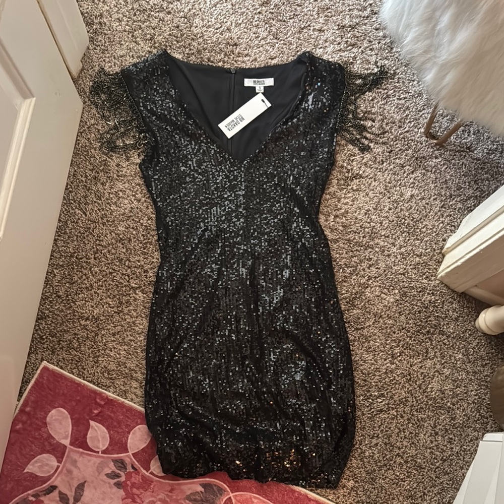 BRAND NEW Black Sequin Bodycon Dress